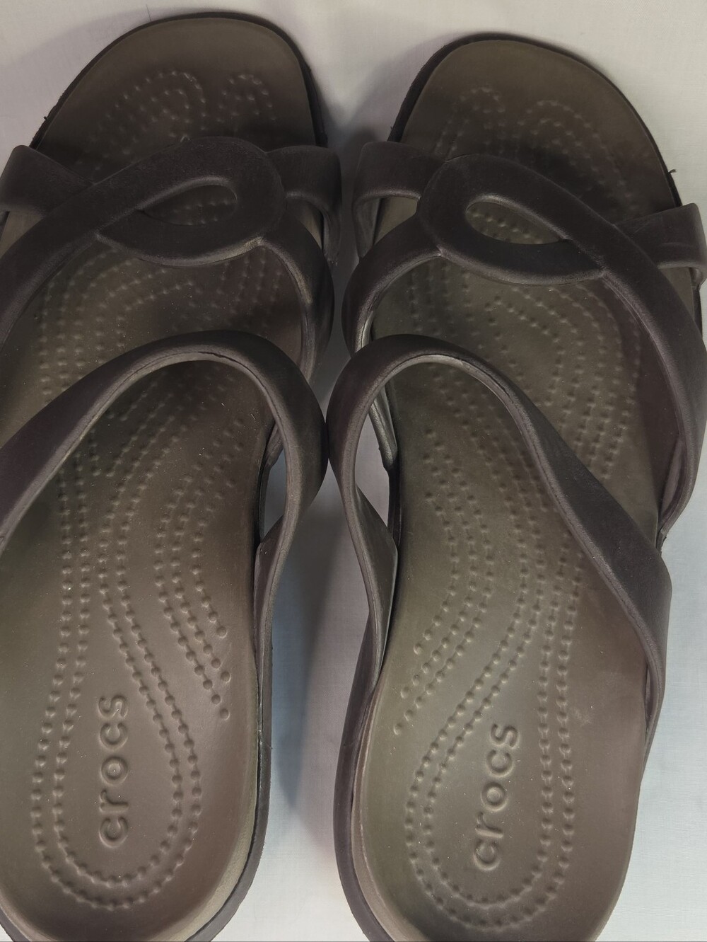 Crocs Women's Size 8 Kadee II Strappy Sandals Brown Wedge Comfortable Versatile